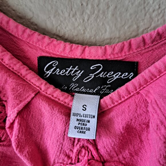 🩵Gretty Zueger 00s Coquette Pink Embroidered Sleeveless Top Size S - Picture 10 of 10